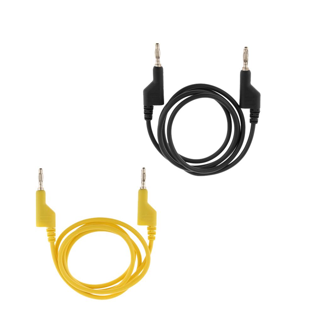 2 Pieces 25A Stackable 4mm Banana Plug Multimeter Test Cable Lead Cord