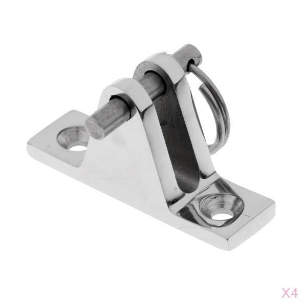 4 Piece Stainless Steel Boat Bimini Top Deck Hinge Fitting Quick Release Pin