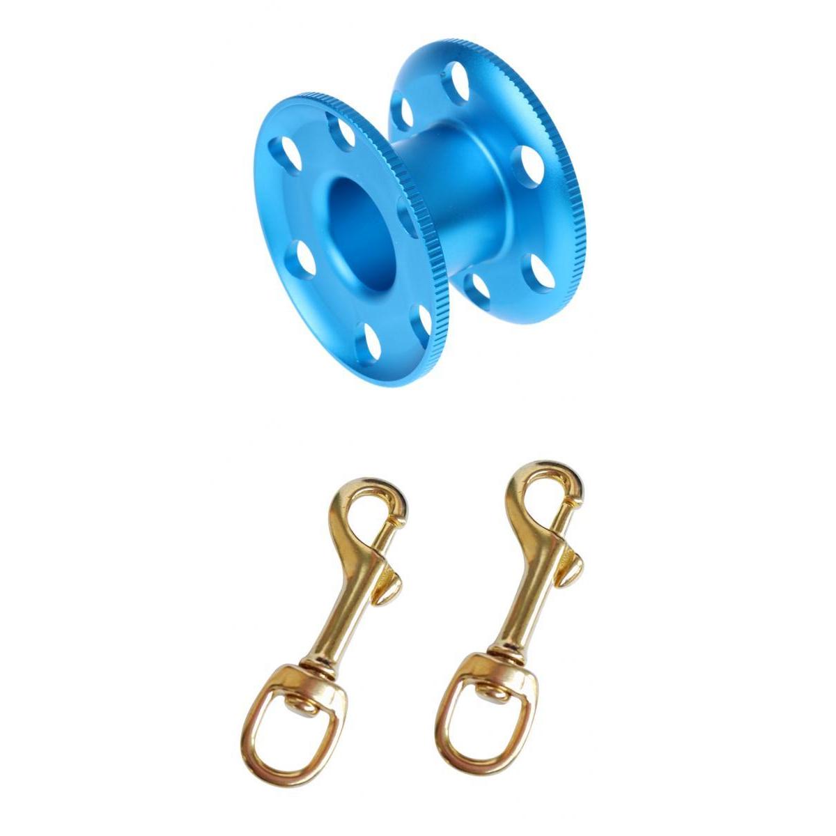 2 Pieces Swivel Eye Bolt Snap Hook Clip with Finger Spool for Scuba Diving