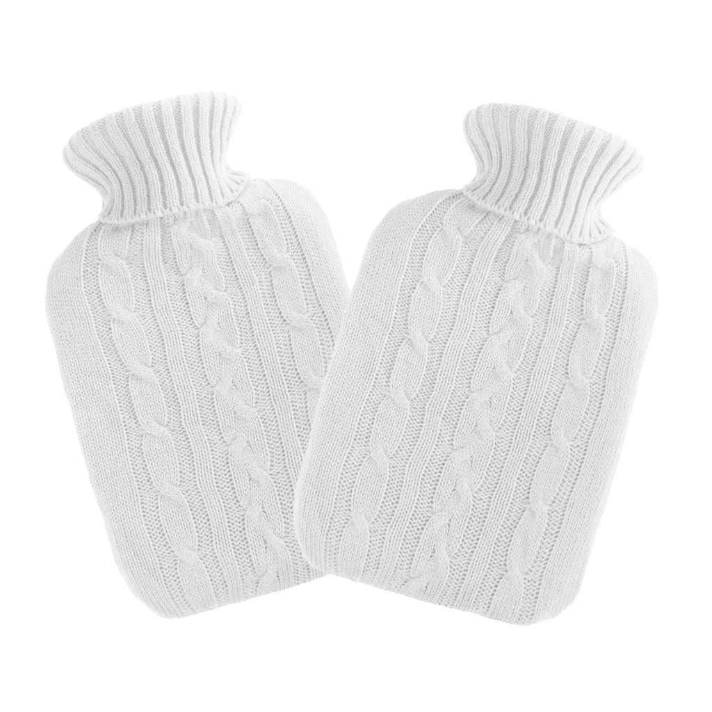 2 Piece Thick Soft Knitted Cover Case For 2000ml Rubber Hot Water Bottle Bag