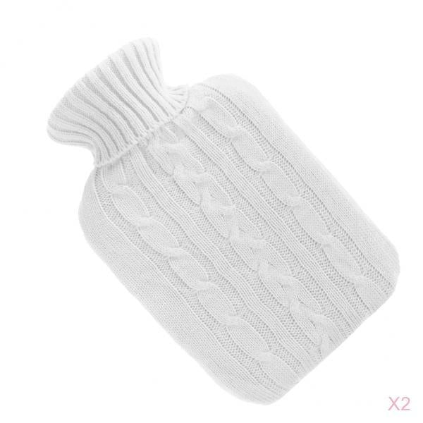 2 Piece Thick Soft Knitted Cover Case For 2000ml Rubber Hot Water Bottle Bag