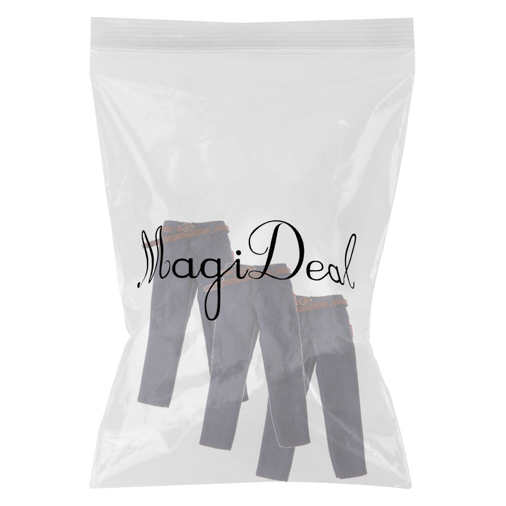 3pcs 1/6 Scale Male Classic Denim Jeans Pants for 12'' Action Figures Body