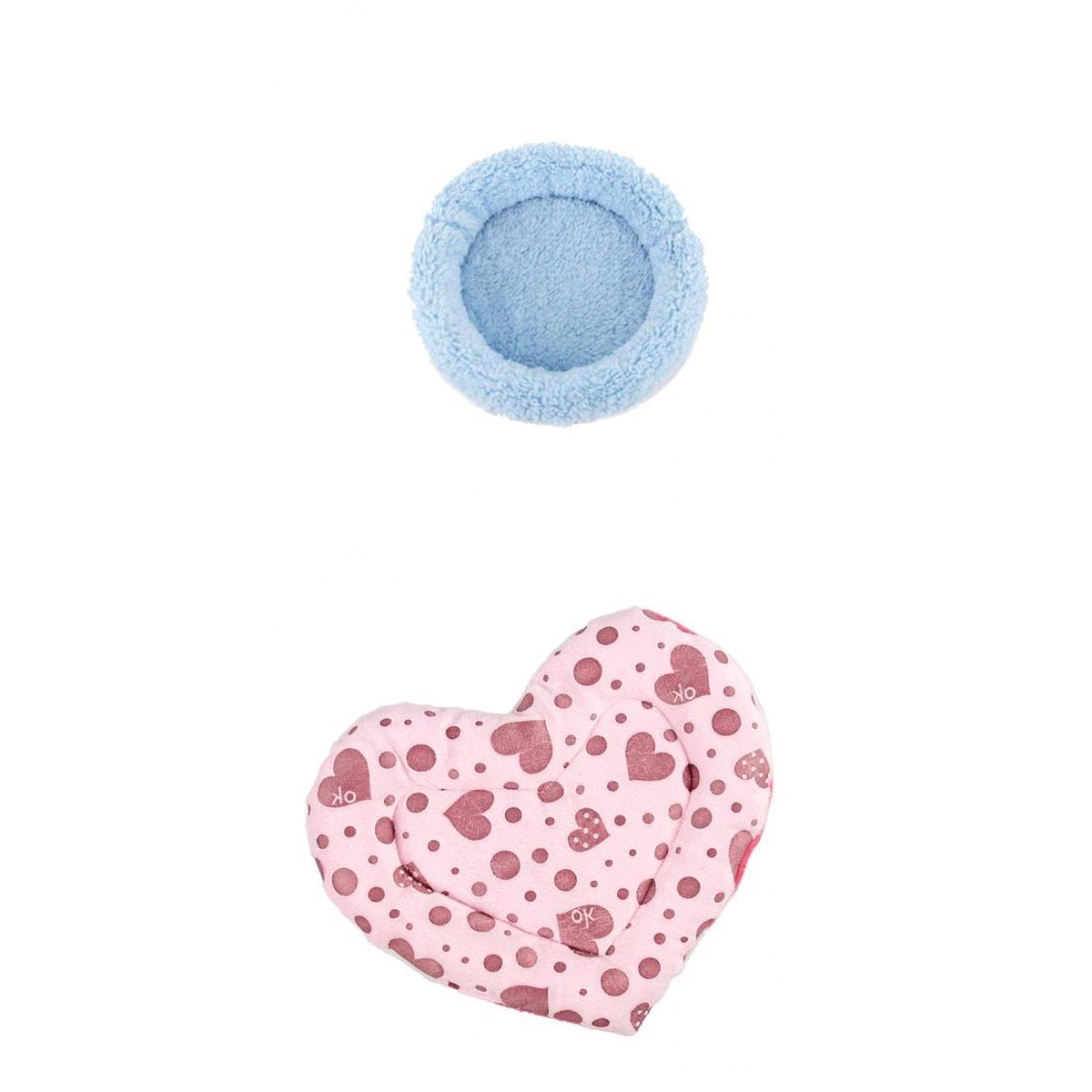 2 Piece Rat Hamster Bed Mat Pet Guinea Pig Ferret House Blue Bed Pink Mat