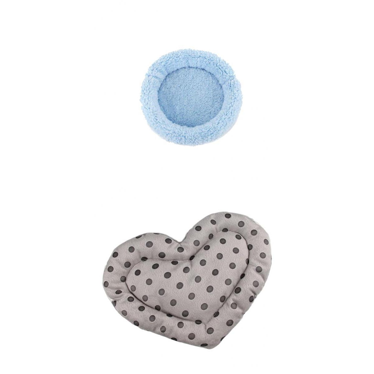 2 Piece Rat Hamster Bed Mat Pet Guinea Pig Ferret House Blue Bed Gray Mat