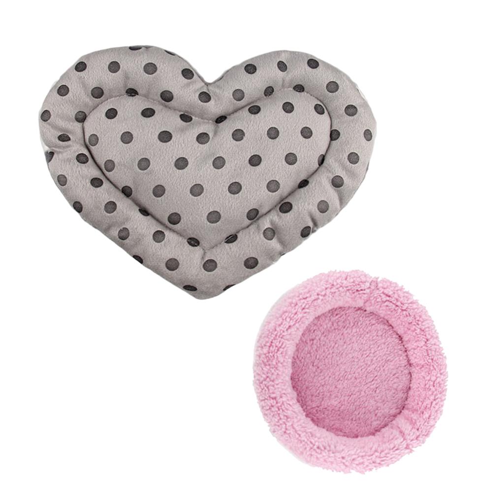 2 Piece Rat Hamster Bed Mat Pet Guinea Pig Ferret House Pink Bed Grey Mat