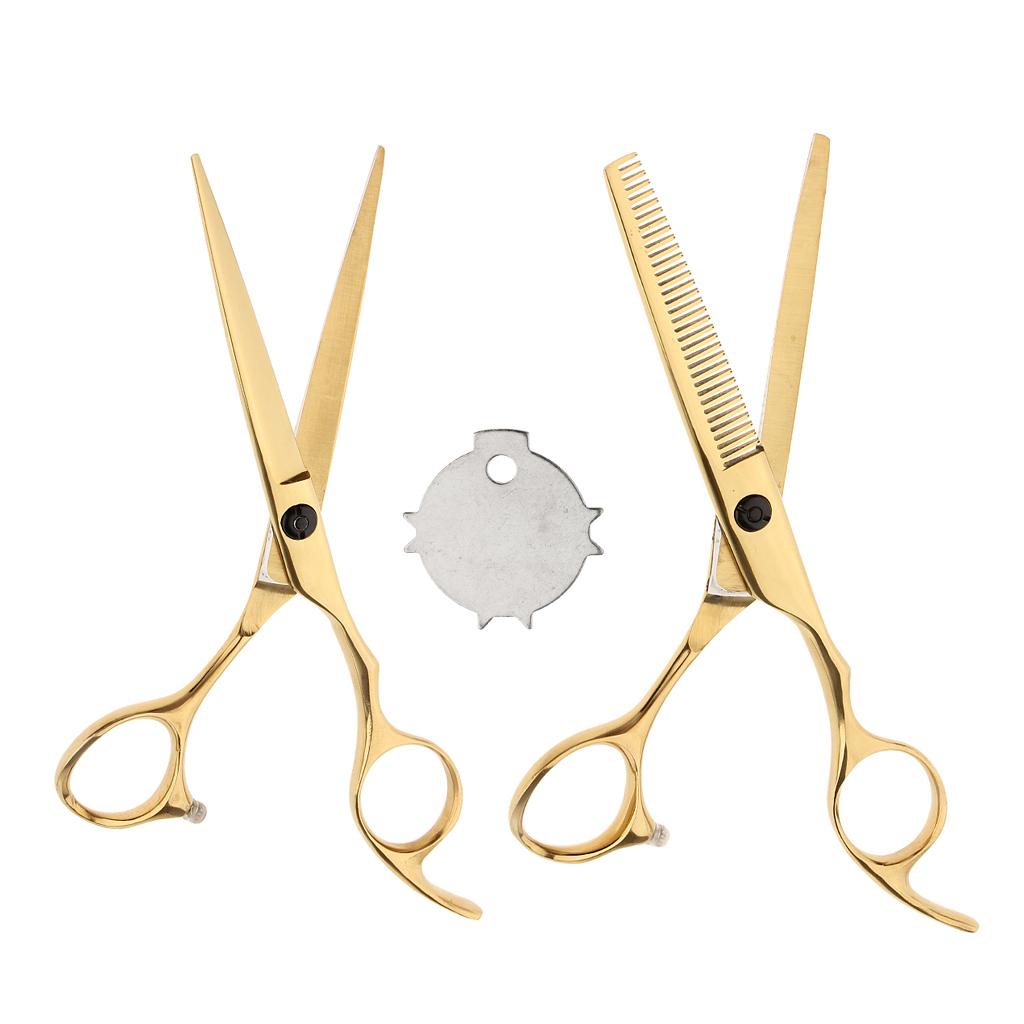 2 Pieces 6.5 Salon Hair Cutting Thinning Scissors Shears Hairdressing Set"
