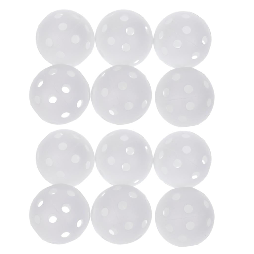 12 Pieces Hollow Perforated Plastic Practice Balls for Golf Tennis Training