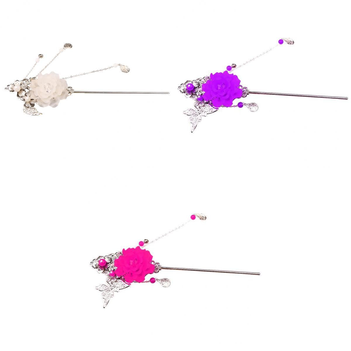 3 Pieces Classical Vintage Tassel Chinese Hair Stick Hair Chopsticks Hairpin