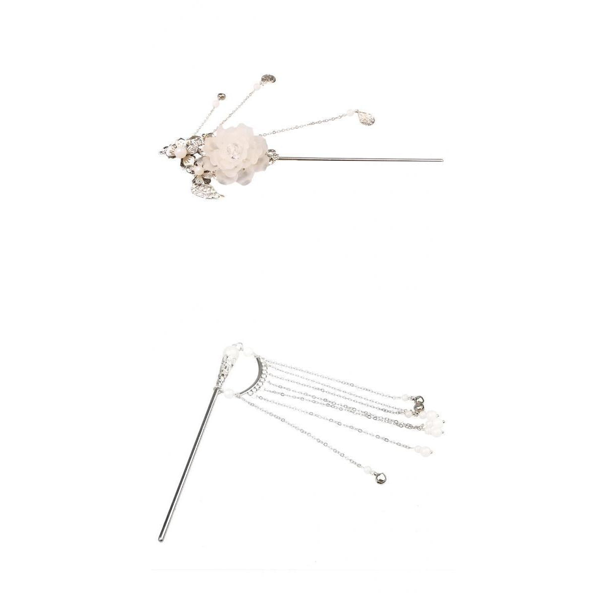 2pcs Vintage Traditional Tassel Hair Stick Pin Metal Women Hair Accessories