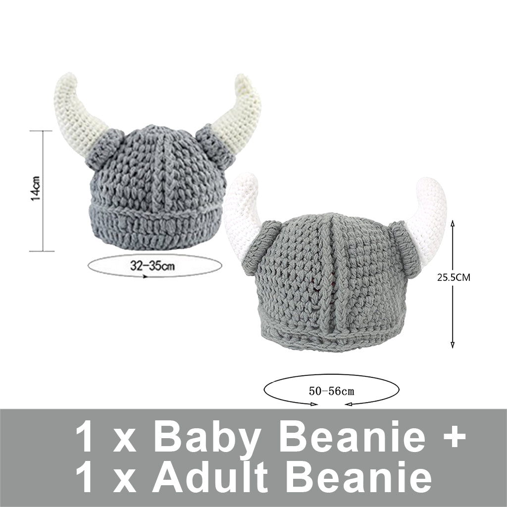 Baby Infant Toddler Beanie Crochet Handmade Hat 1x Baby Hat and 1x Adult Hat