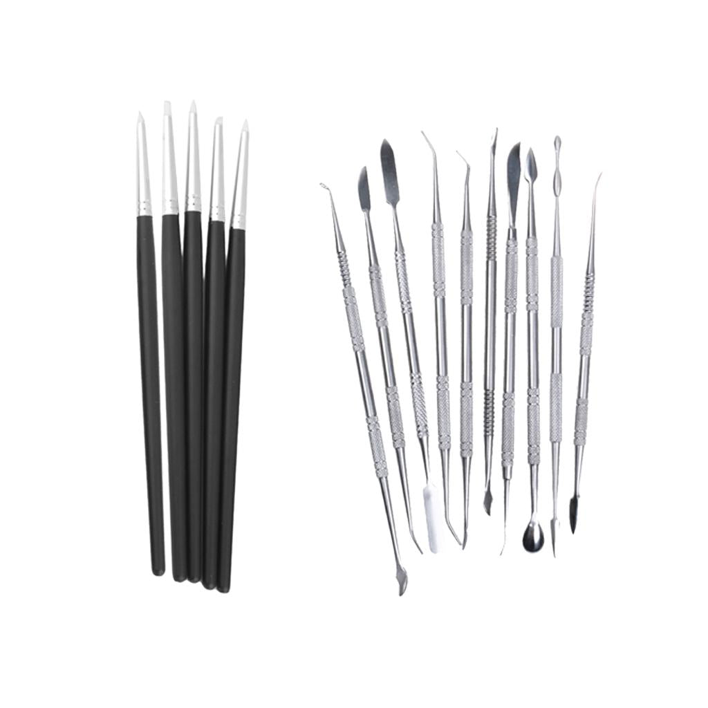 15 Pieces/set Clay Ceramic Pottery Modeling Carving Tools Sculpting Shapers