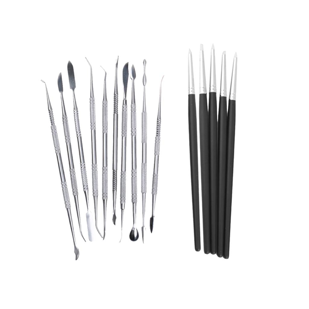 15 Pieces/set Clay Ceramic Pottery Modeling Carving Tools Sculpting Shapers