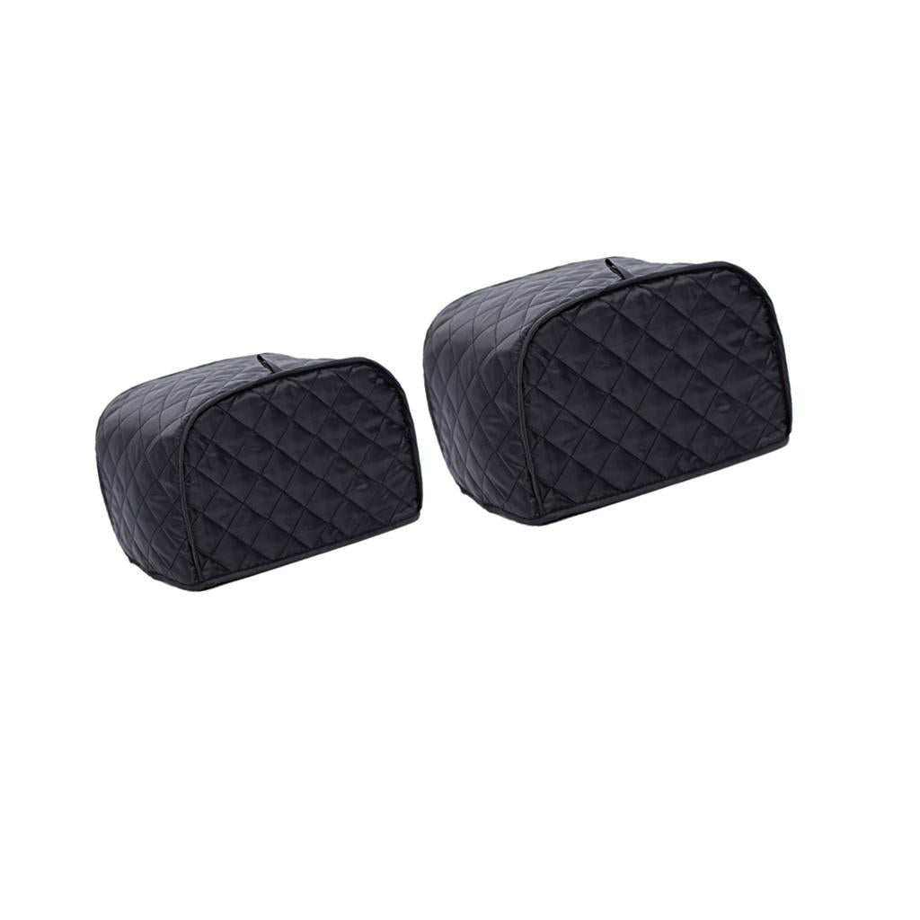 2 Pieces Polyester Grid Bread Toaster Dust Cover Bakeware Protector Black