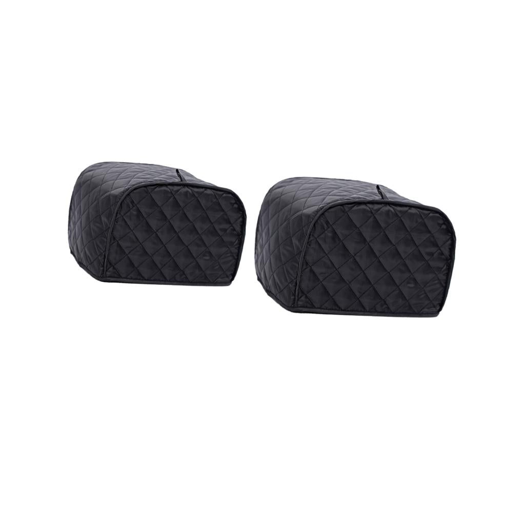 2 Pieces Polyester Grid Bread Toaster Dust Cover Bakeware Protector Black
