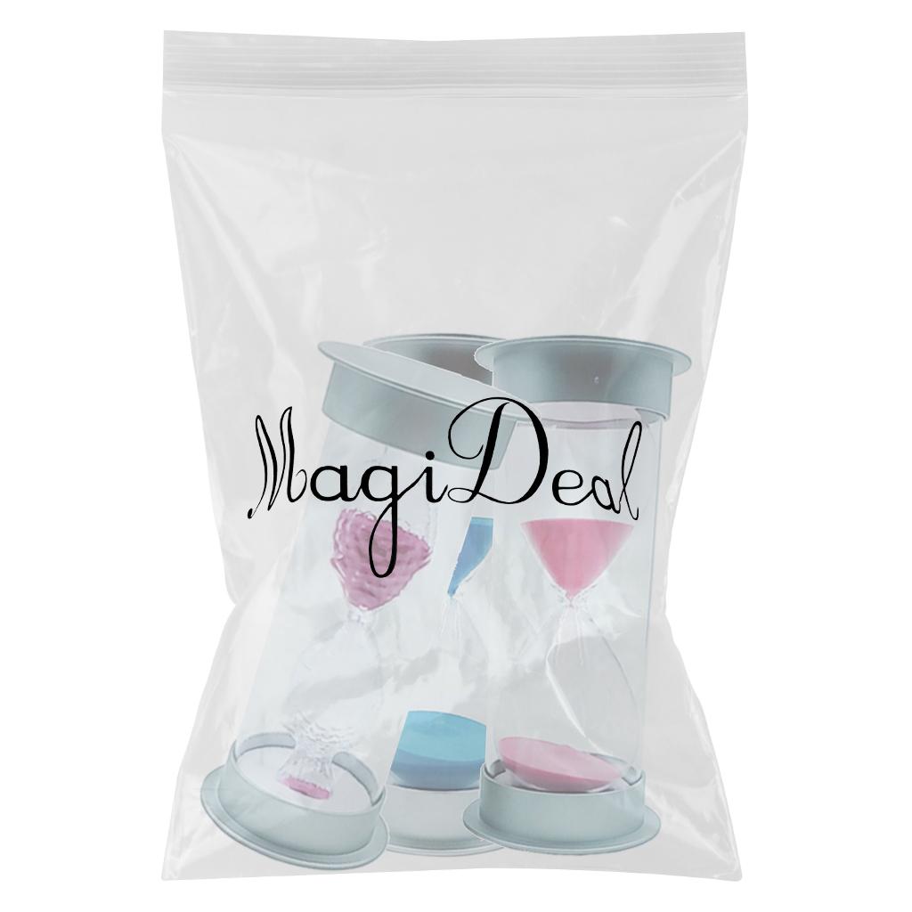 15,45,60 Minutes Sandglass Kit Hourglass Sand Timer Kichen Tool Silver
