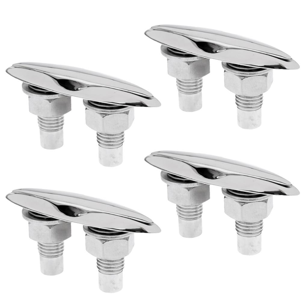 4 Pieces Pull Up Stainless Steel Cleats 5 125mm Boat Cleats Mooring Cleats"