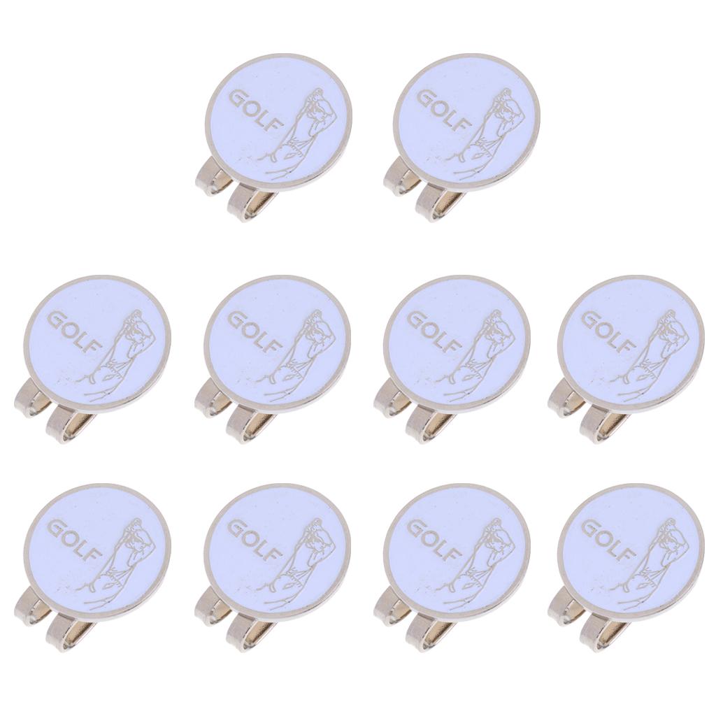 10 Pieces Golfer Magnetic Hat Clip with Golf Ball Marker Fit for Golf Cap