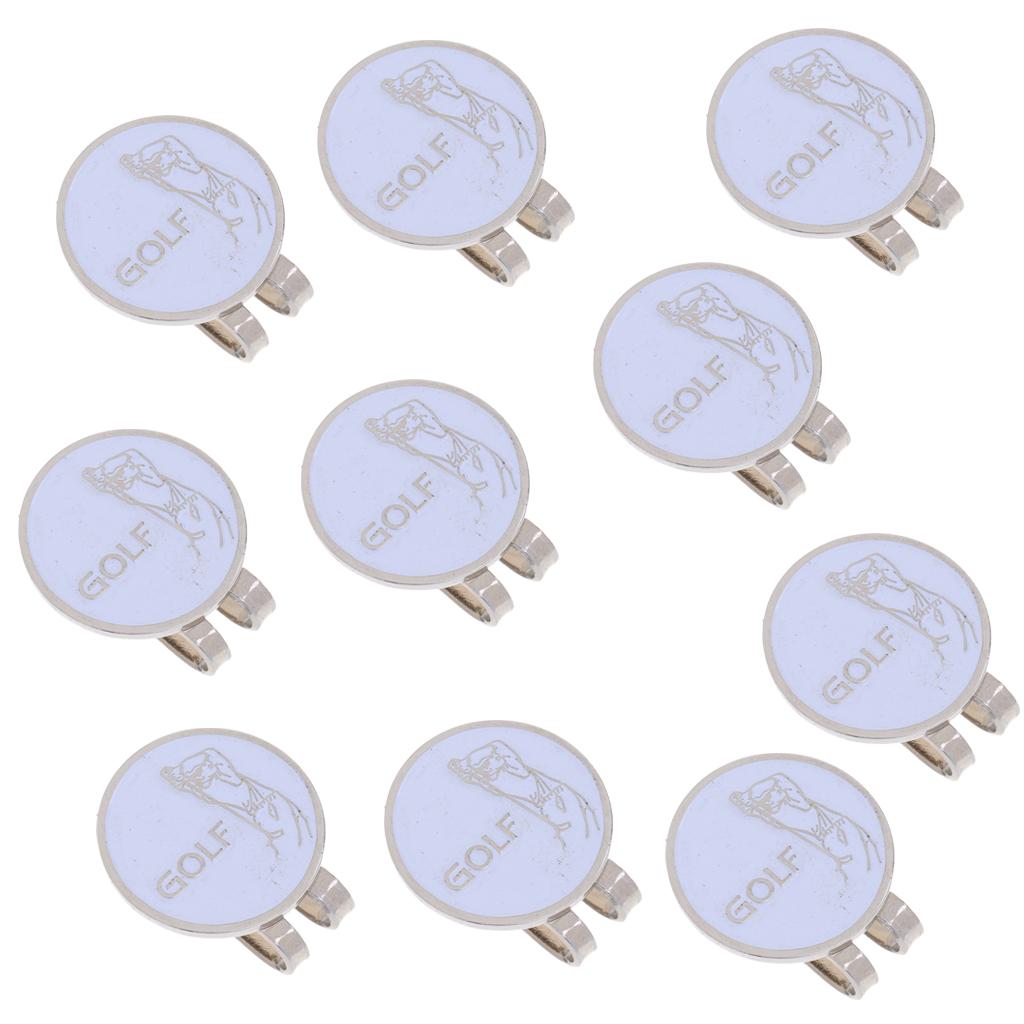 10 Pieces Golfer Magnetic Hat Clip with Golf Ball Marker Fit for Golf Cap