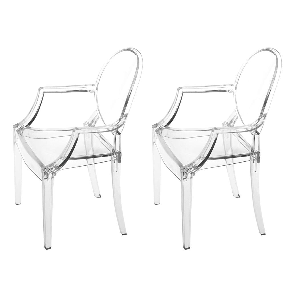 2 Pieces 1/6 Dining Chair Furniture for Barbie Doll Clear Armchair