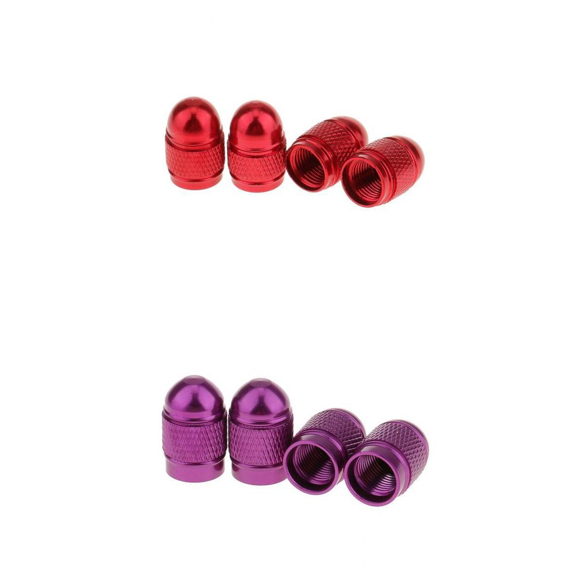 8 Pieces Red Purple Aluminum Tire Valve Stem Air Port Cover Cap