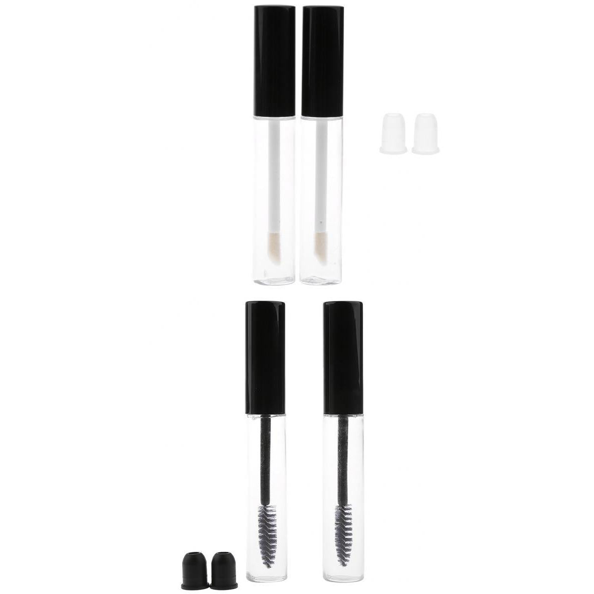 4Pieces 10ml Empty Mascara Eyelash Growth Lip Gloss Bottle Liquid Tube Clear