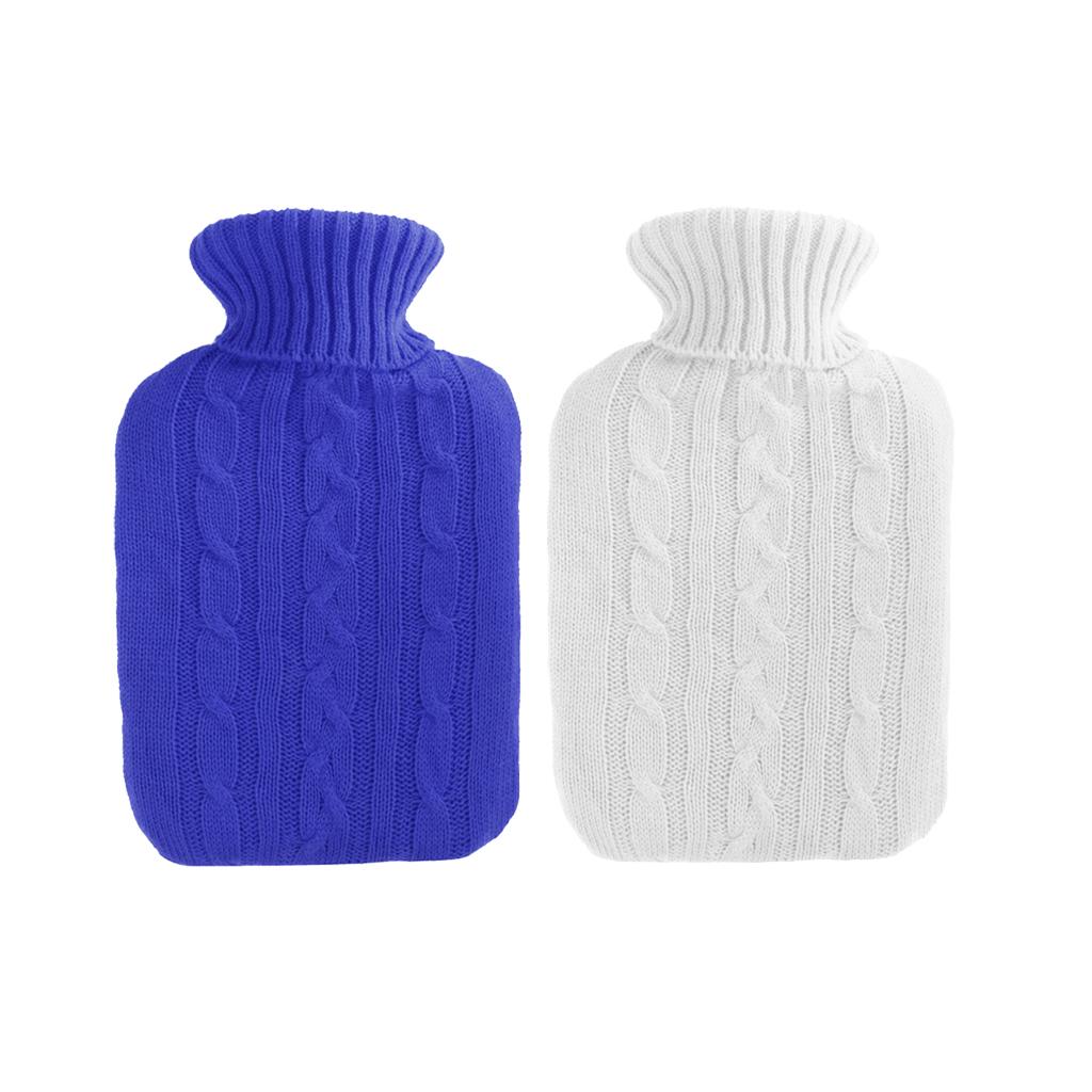 2 Pieces Thick Knitted Cover Case for 2000ml Rubber Hot Water Bottle Bag