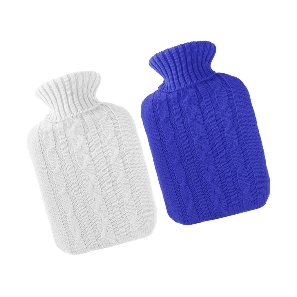2 Pieces Thick Knitted Cover Case for 2000ml Rubber Hot Water Bottle Bag
