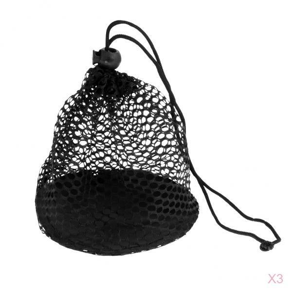 3 Pieces Durable Nylon Mesh Net Bag Carry Bag for Golf Ball Tennis Ball