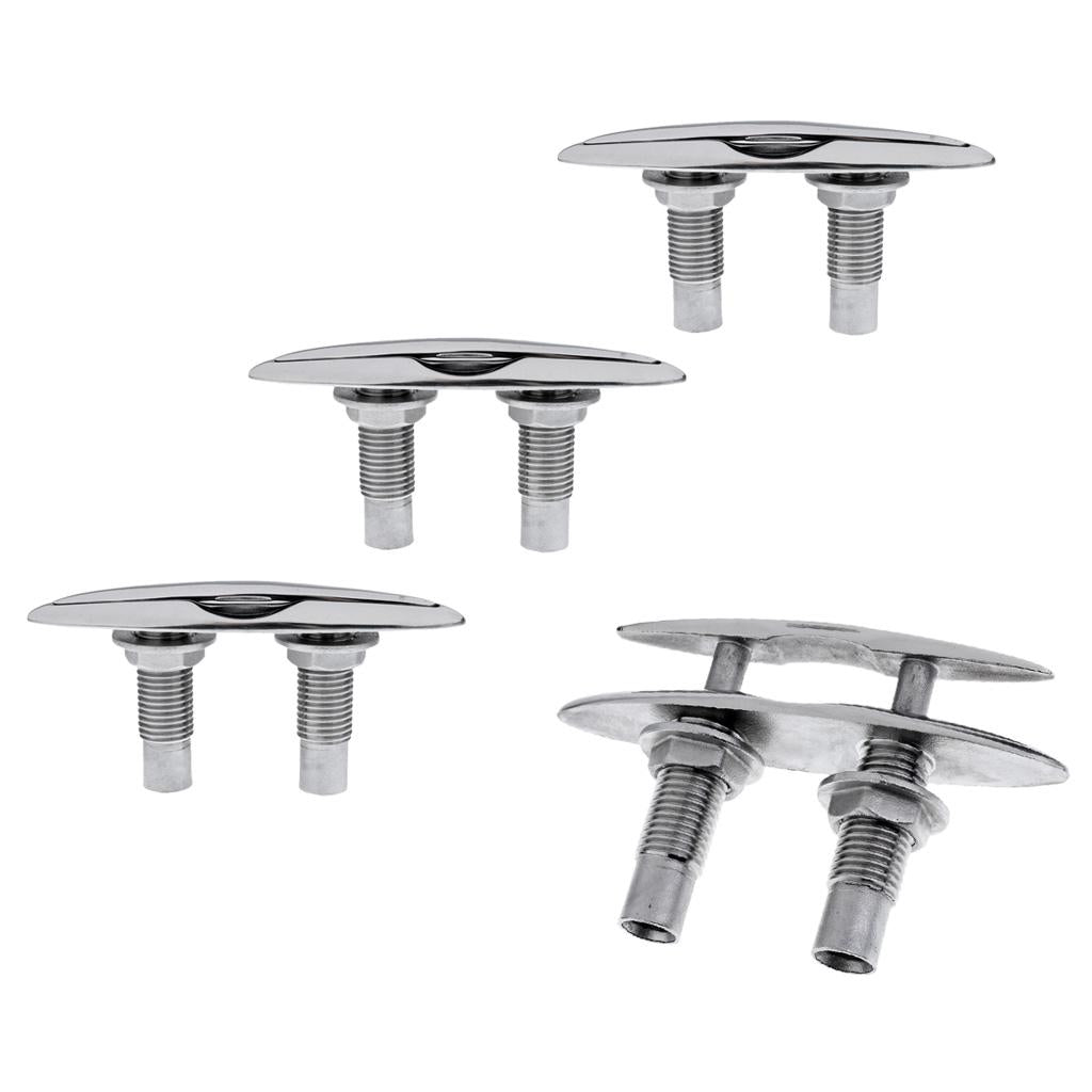 4 Pieces 6 Stainless Steel Pull Up Cleat Flush Mount Marine Boat Rope Cleat"