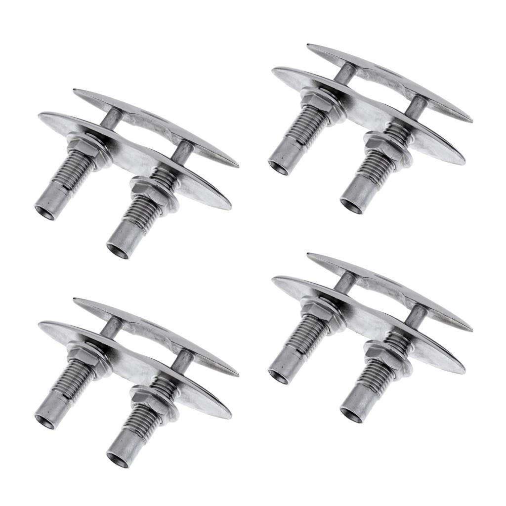 4 Pieces 6 Stainless Steel Pull Up Cleat Flush Mount Marine Boat Rope Cleat"