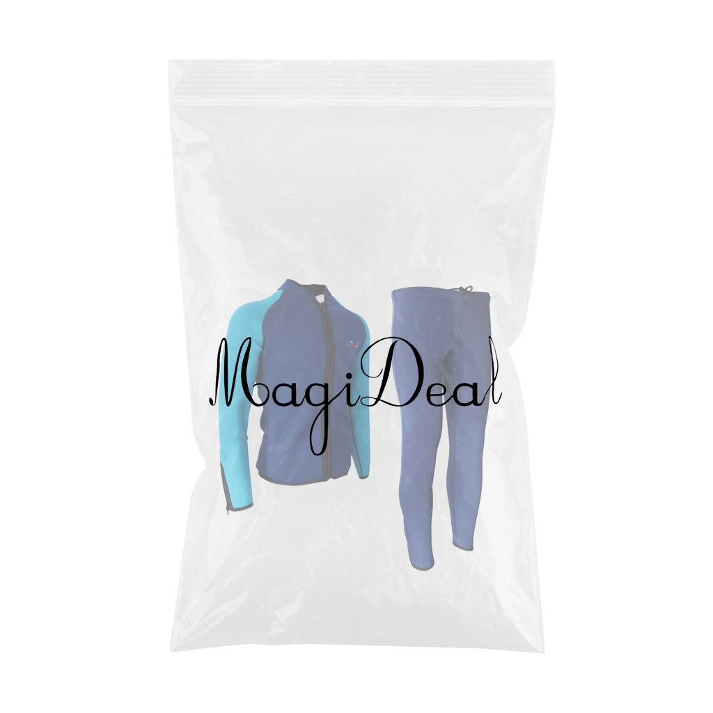 2mm Neoprene Wetsuit Jacket & Pants Scuba Diving Surfing Suits XL Navy Blue