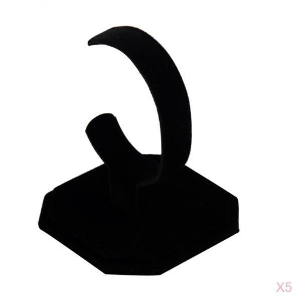 5pcs Black Velvet Watch Bracelet Jewelry Showcase Display Stand Holder Rack