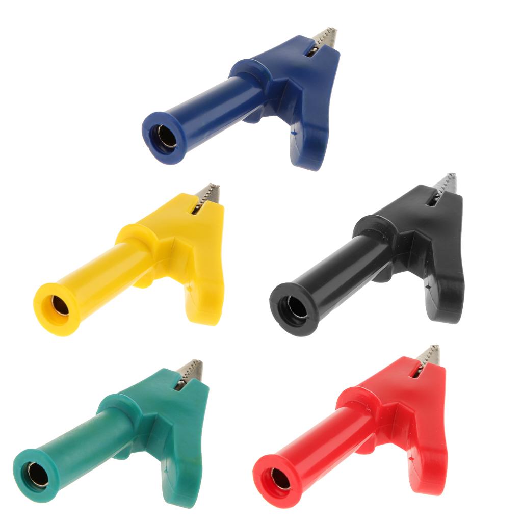 5Pieces Alligator Clip Plug Support Stackable Banana Plug