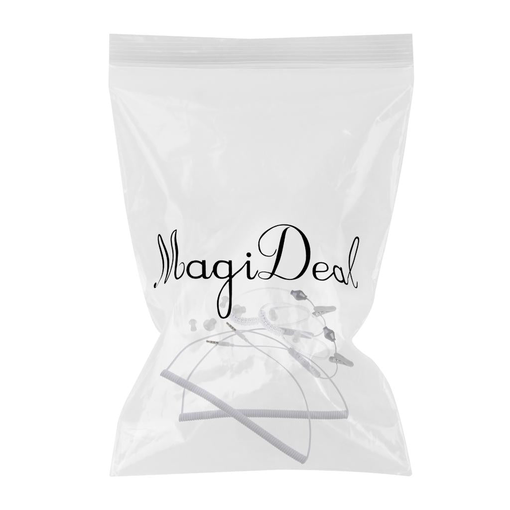 2 Pieces 3.5mm Air Tube Curly Wired Earphone Anti-radiation Headsets & Mic