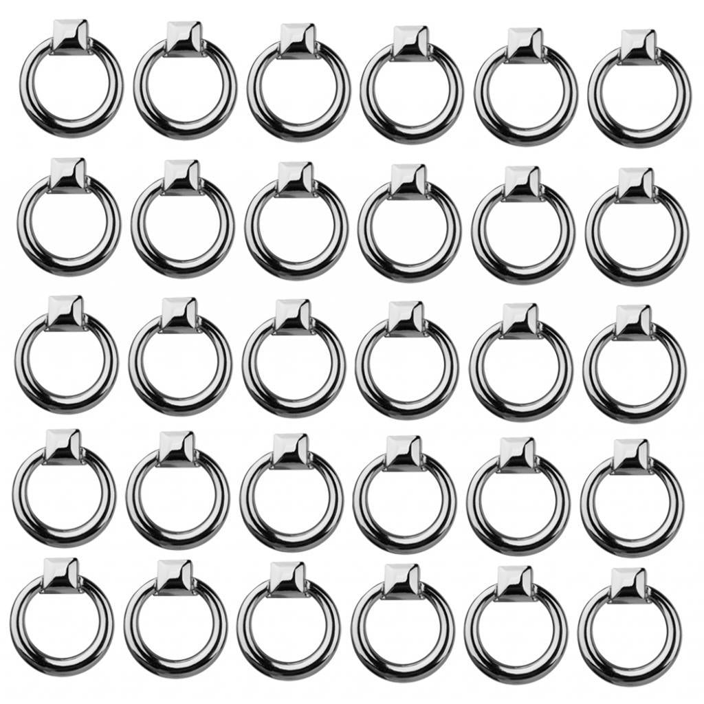 30 Pieces Modern Door Drawer Cupboard Bin Pull Handle Knob Pull Ring Silver