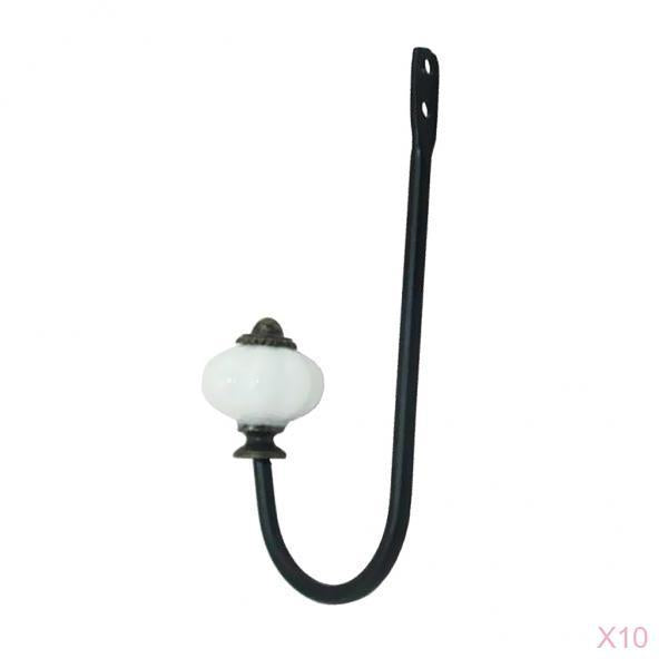 10 Pieces European Style Ceramic Head Door Wall Hooks Holder Towel Hanger