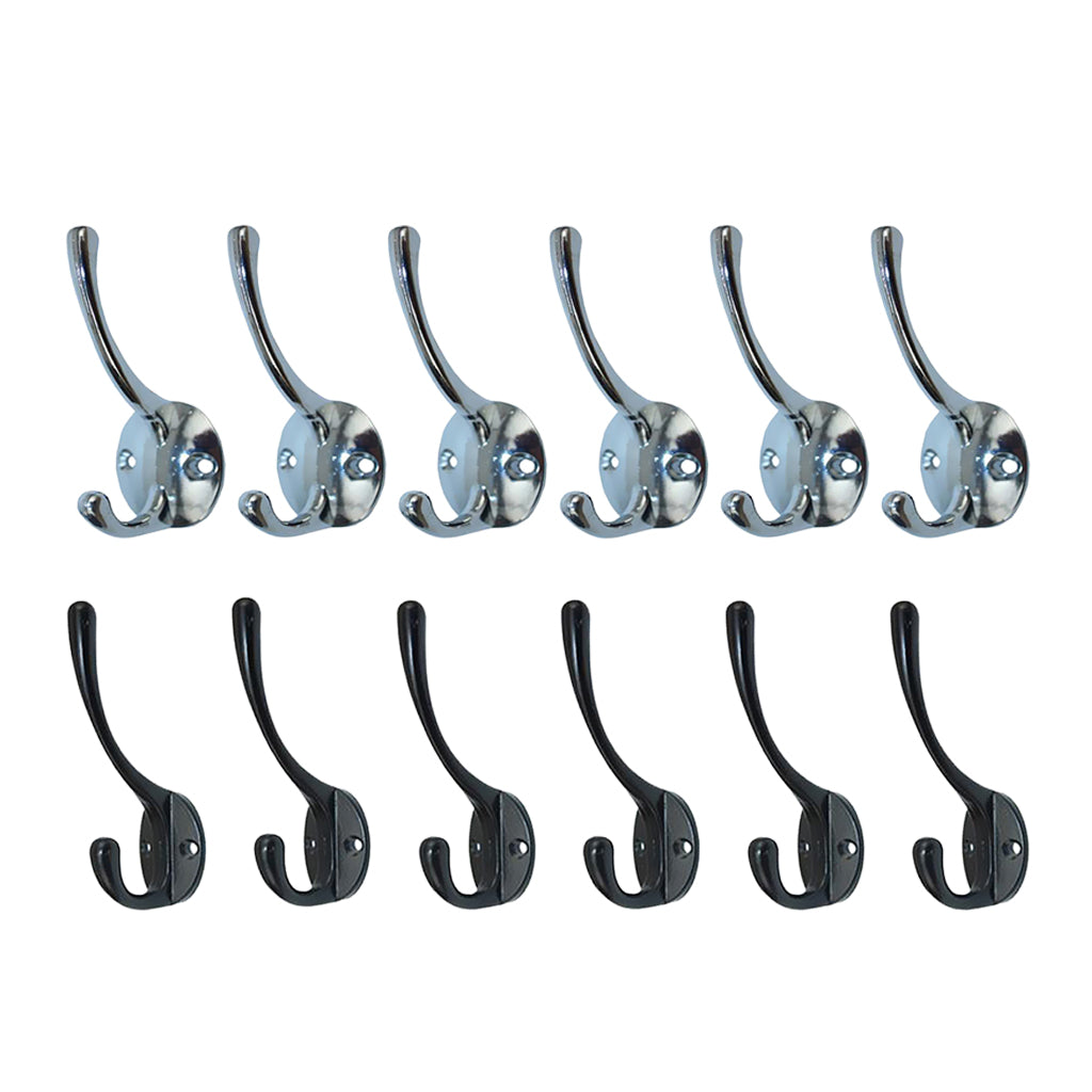 12 Pieces Retro Alloy Door Wall Wardrobe Hooks Holder Key Towel HAT Hanger