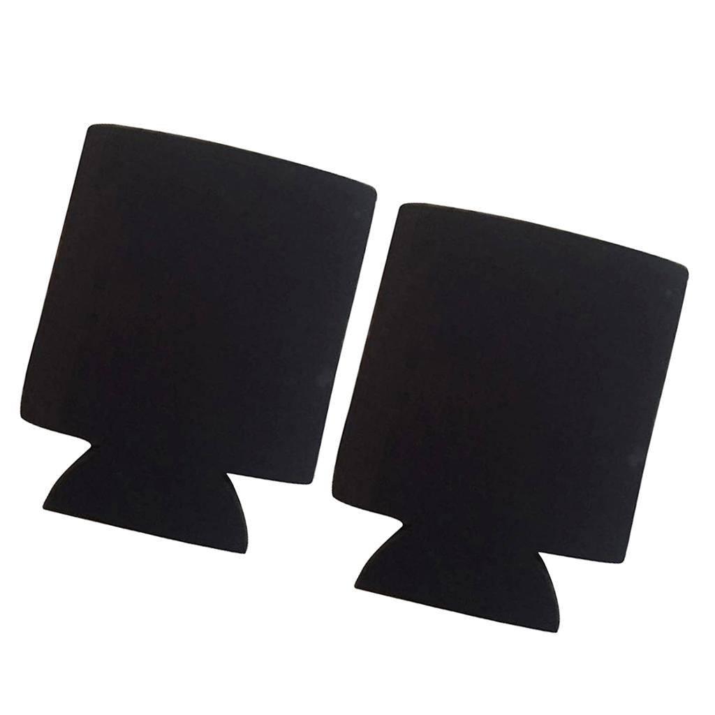 2 Pieces Neoprene Cooling Beer Drinks Bottle Tin Cooler Sleeve Holder Black