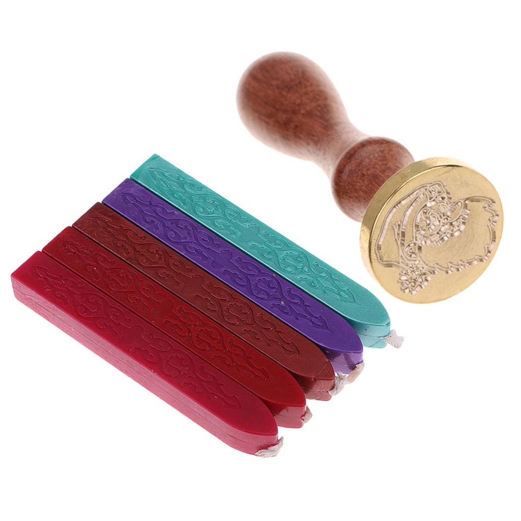Classic Sealing Wax Stamp Santa Claus + Stick Wick Cord for Party Invitation