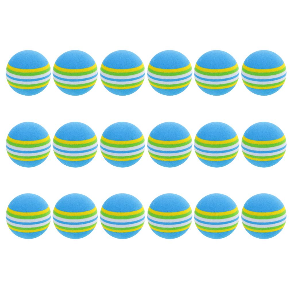 18 Pieces Sponge Foam Soft Stripe Golf Balls for Golf Training Practice
