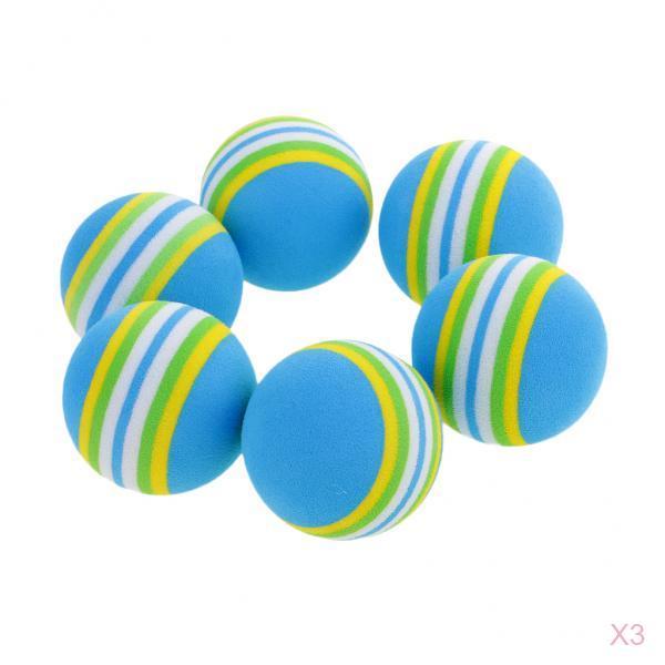 18 Pieces Sponge Foam Soft Stripe Golf Balls for Golf Training Practice