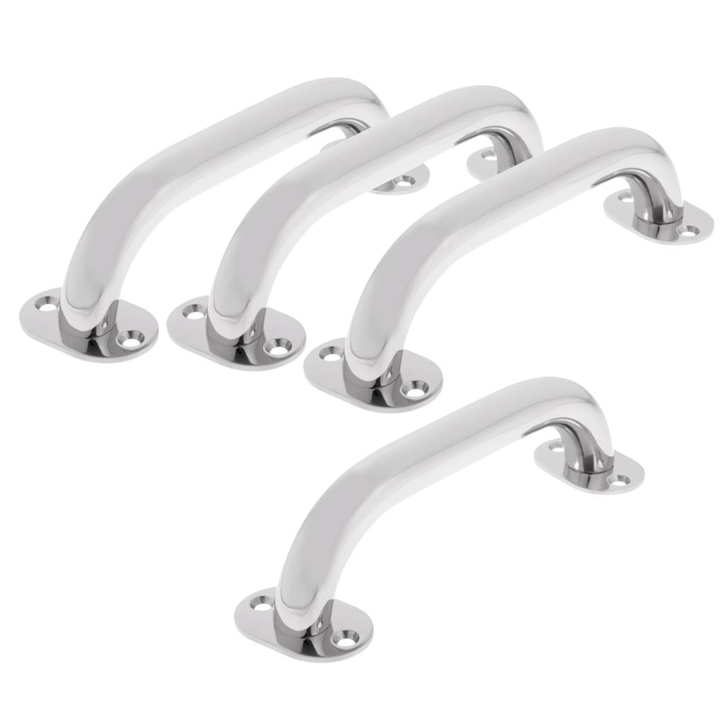 4 Pieces Marine Grade Stainless Steel Boat Round Handrail 9 Inch Grab Handle
