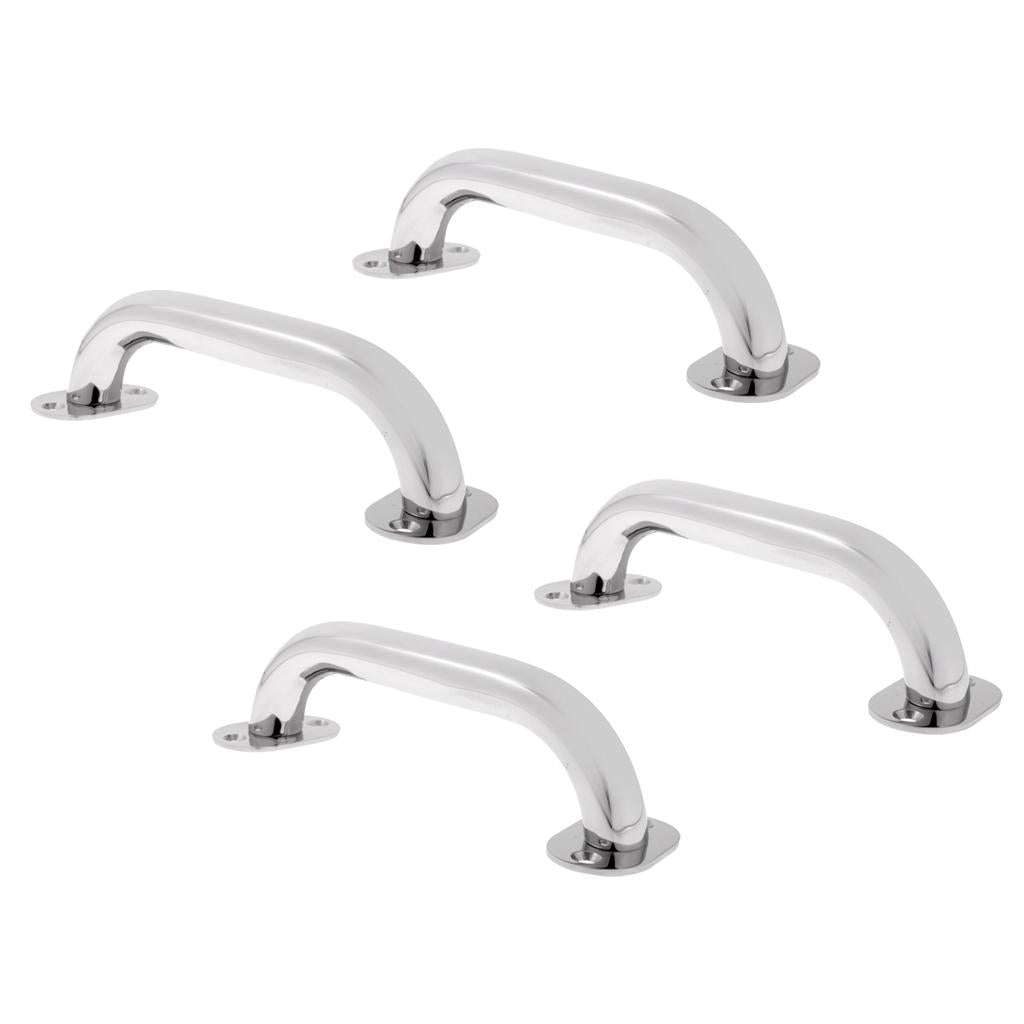 4 Pieces Marine Grade Stainless Steel Boat Round Handrail 9 Inch Grab Handle