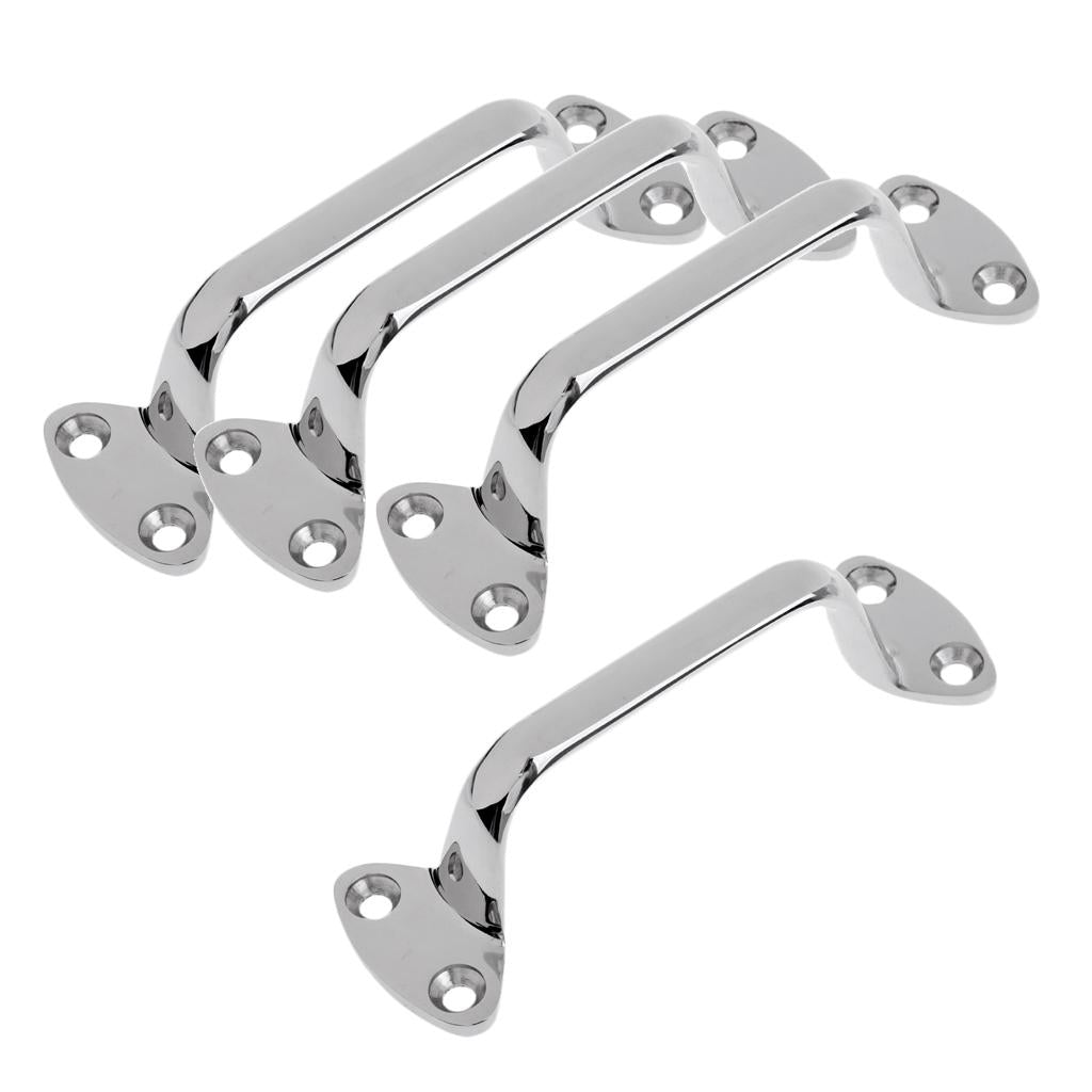 4 Piece Boat Transom Hatch Door Grab / Lift Handle 6 Marine Stainless Steel"