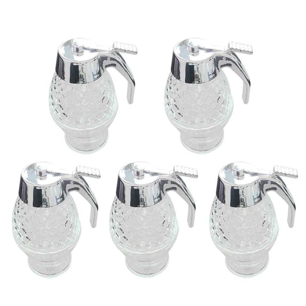 5x200ml Honey Syrup Dispenser Jar Holds Cup Container Kitchen Storage