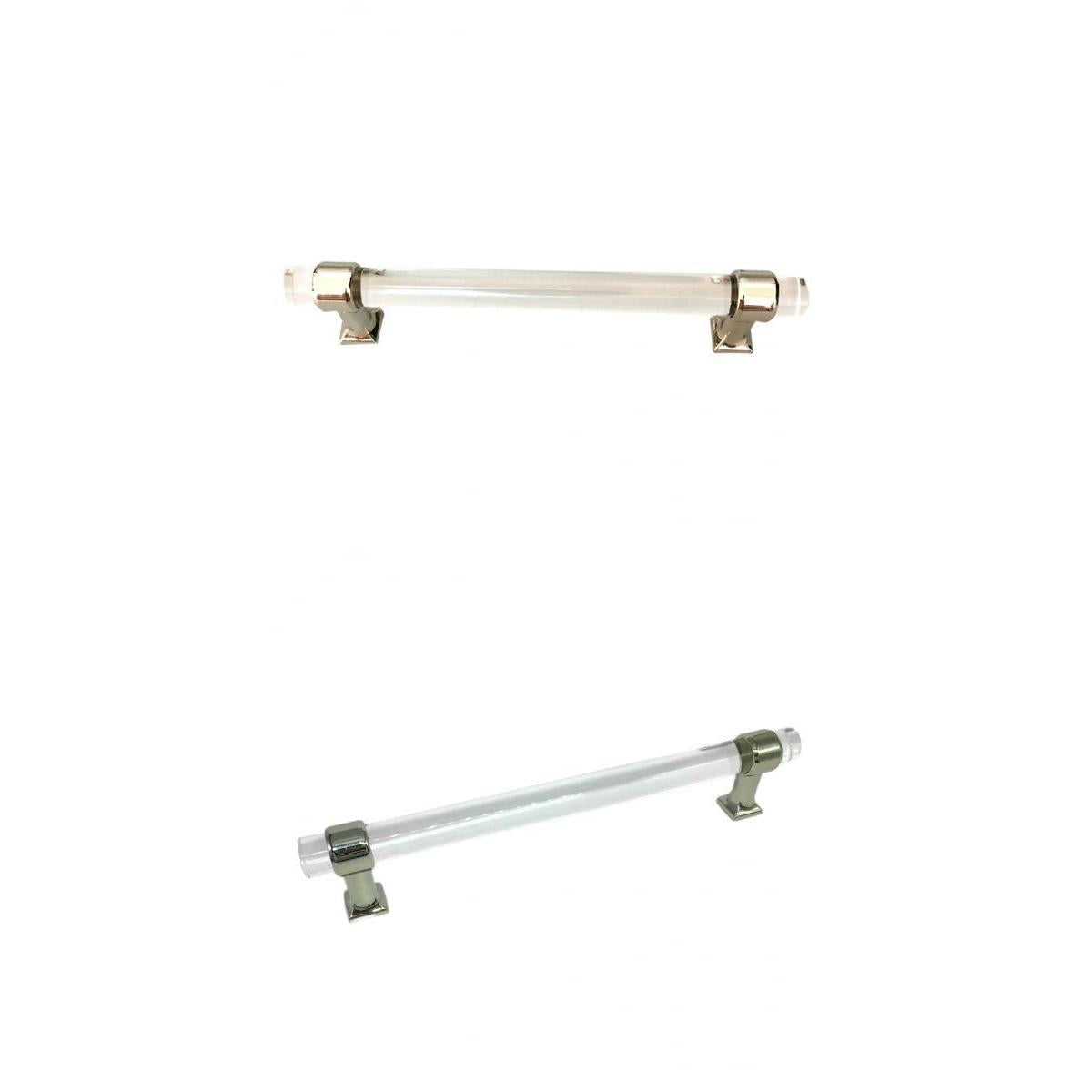 2xAcrylic Door Pull Knob Drawer Cabinet Cupboard Handle Hardware 128mm&160mm