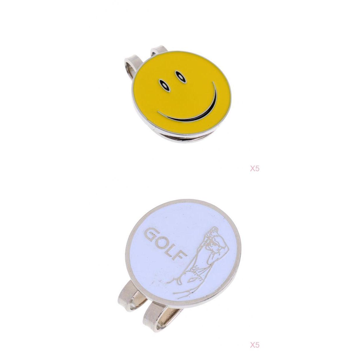10 Pieces Smile Face Golfer Magnetic Cap Visor Clip Golf Ball Markers Gifts
