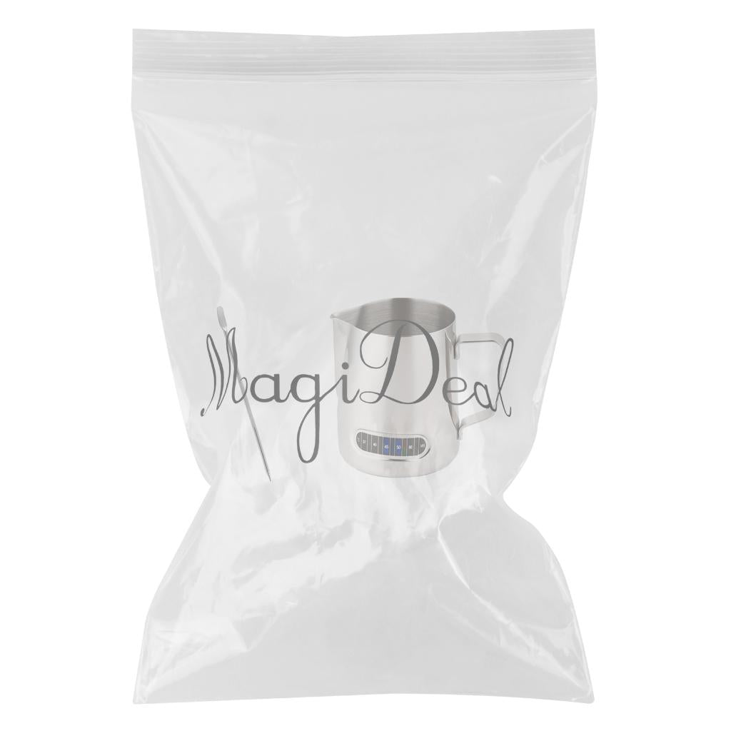 600ml Metal Milk Frothing Pitcher Jug with Integrated Thermometer Art Pen