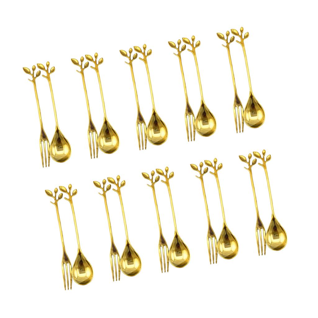 10 piece Polished Spoon & Fork Cutlery Set for Kitchen Dining Bar Hotel Cafe
