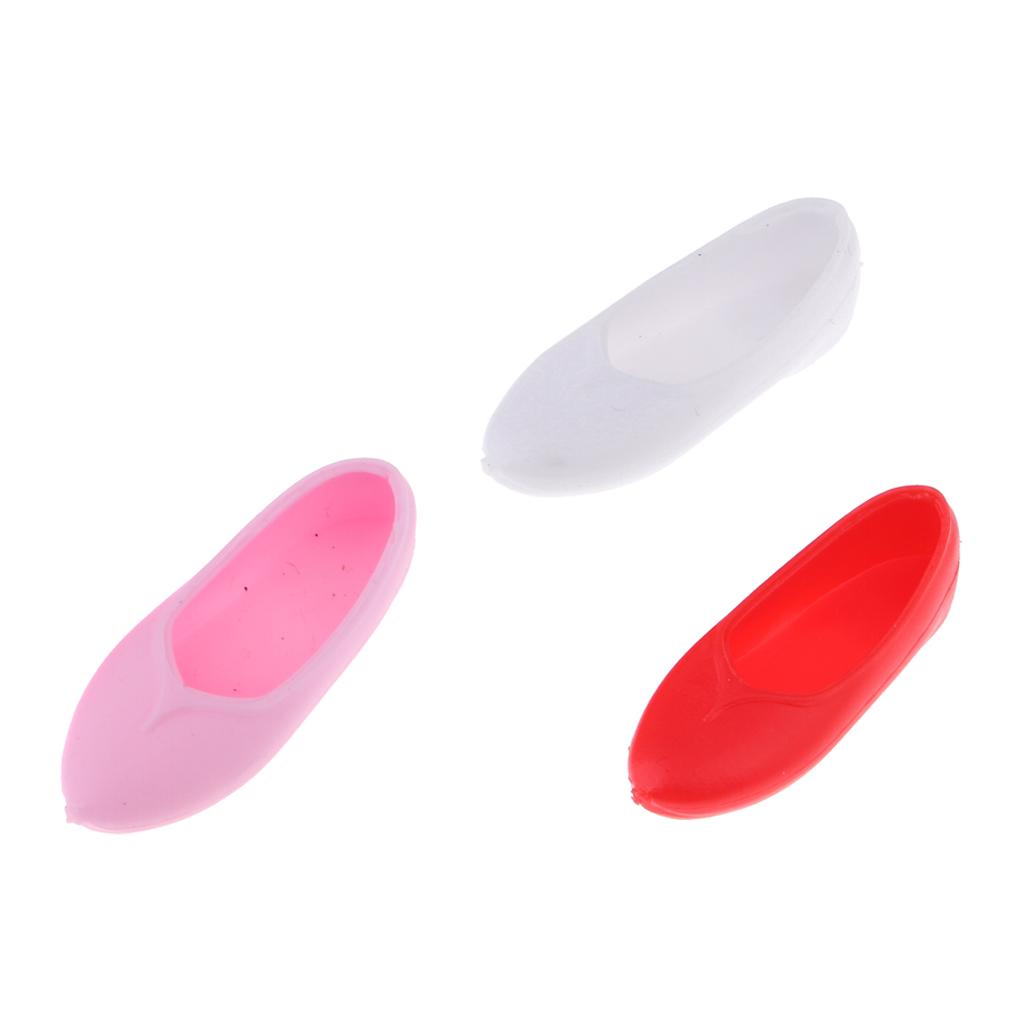 3 Pairs 1/6 Flat Shoes Boots for Blythe Pullip Licca Azone Dolls Accessories